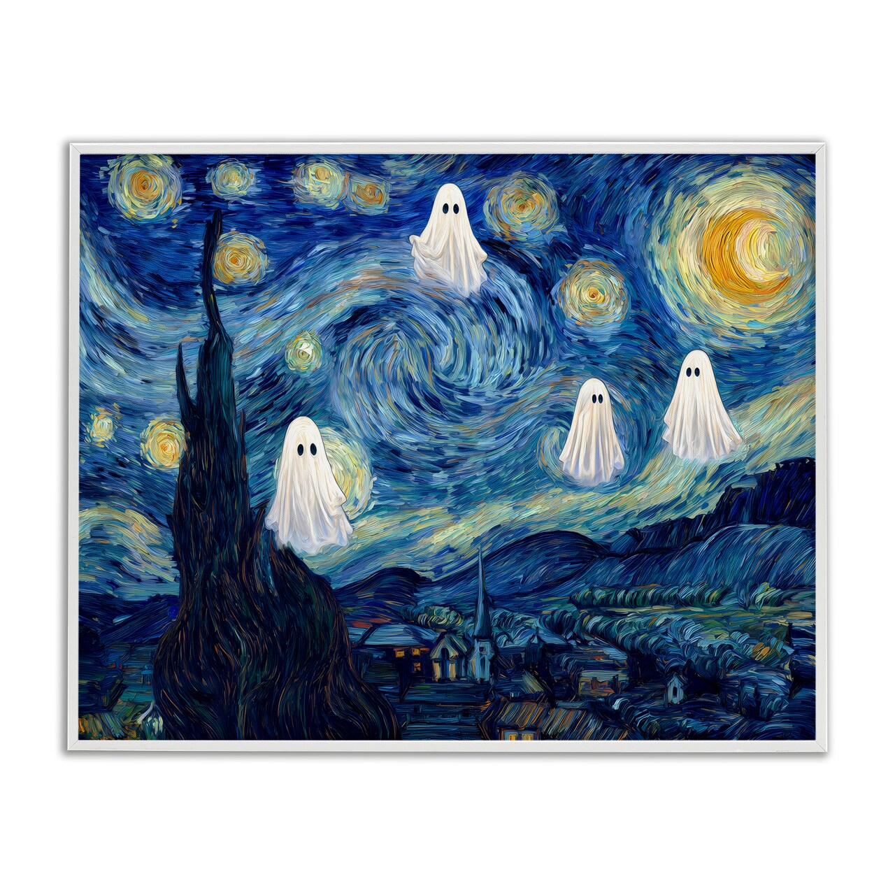 Stupell Industries Classic Night Ghosties Framed Giclee, design by Arlington Prints